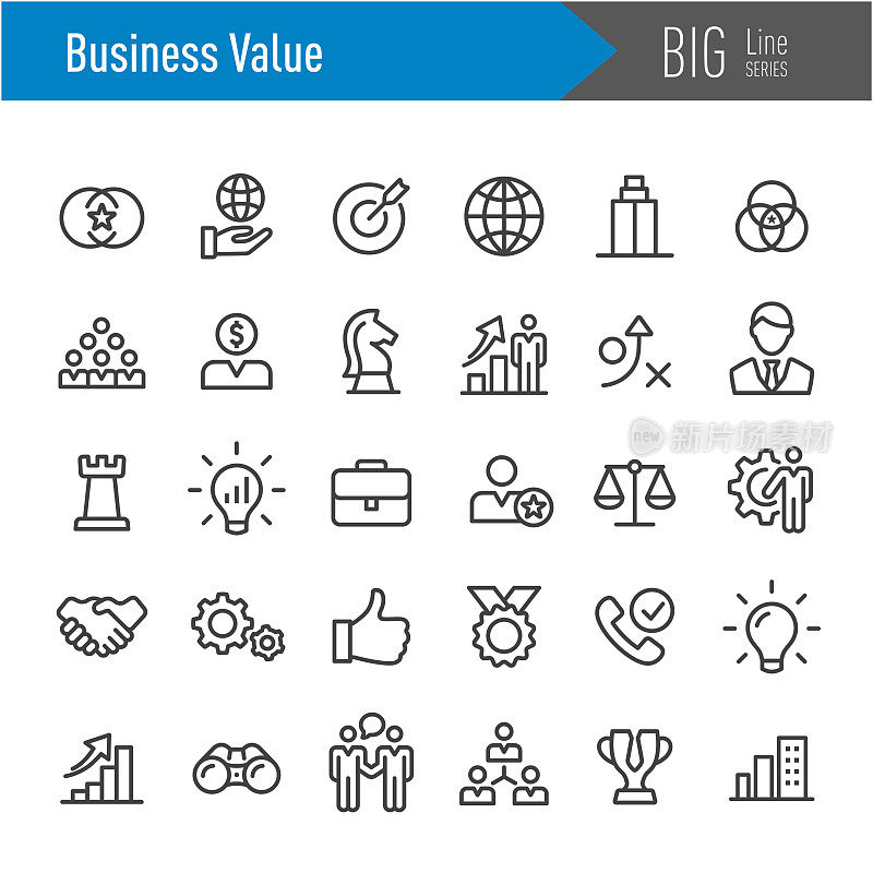 Business Value Icons - Big Line Series